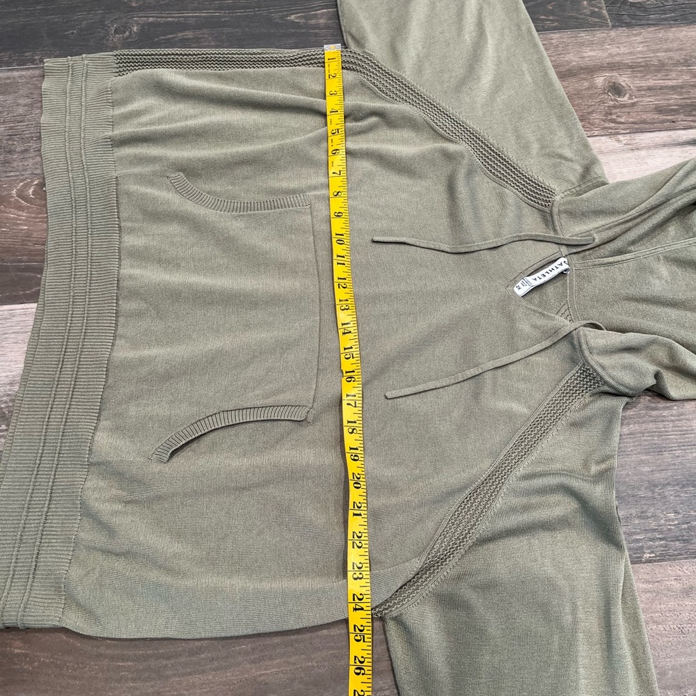 Athleta Evergreen Hoodie Shadow Olive Sweater Oversized Size 2x - Picture 6 of 7